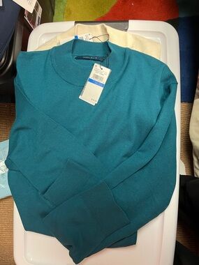 Perry Ellis Teal Mock Neck Sweater. Xl new tags.